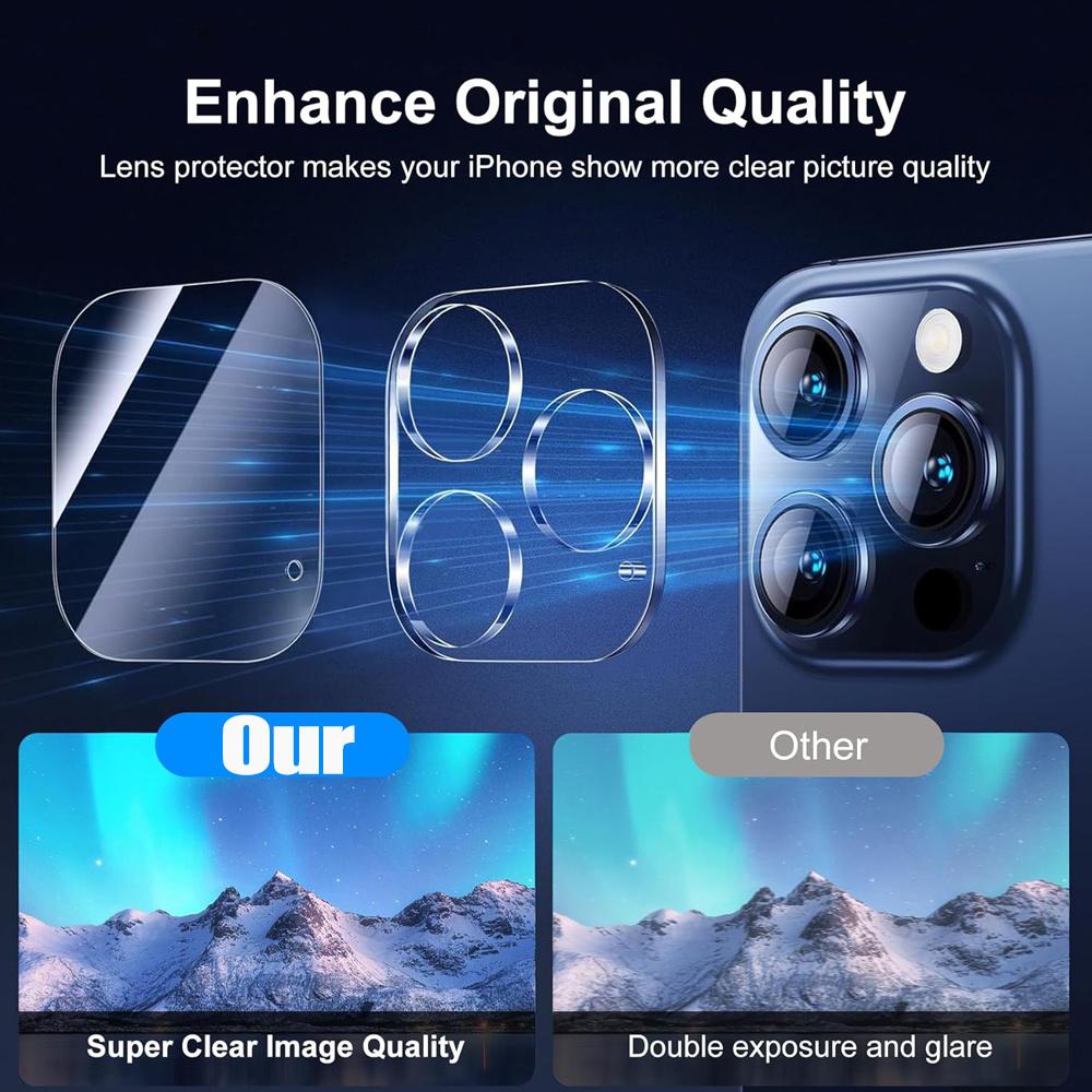 3PCS Full Cover Camera Protector For iPhone 16 15 14 13 12 11 Pro Max Lens Protective Glass iPhone15 16 Plus 13 Mini Camera Film
