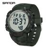 SANDA Camouflage Watch Field Training Electronic Watch Luminous Alarm Clock Waterproof Watch
