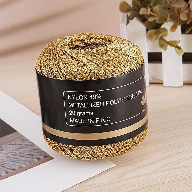 120м ПЭТ Универсальная Золотая Серебряная Гибкая Металлическая Нить Сверкающая Ручной Вязки Блестящая 2мм Прочная Блестящая Пряжа Ремесленного Качества