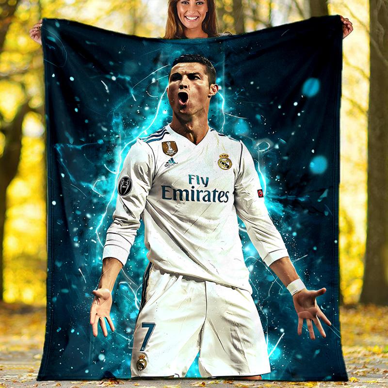 Cristiano Ronaldo printed throw blanket—lightweight,soft,warm;versatile blanket for all seasons—perfect as &air-conditioning throw,nap blanket