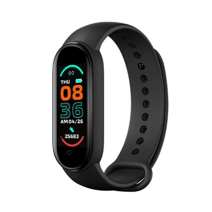 MONTRE INTELLIGENTE M6 Smart Bracelet Wireless 4.0 Écran Fitness Tracker Bande, Noir