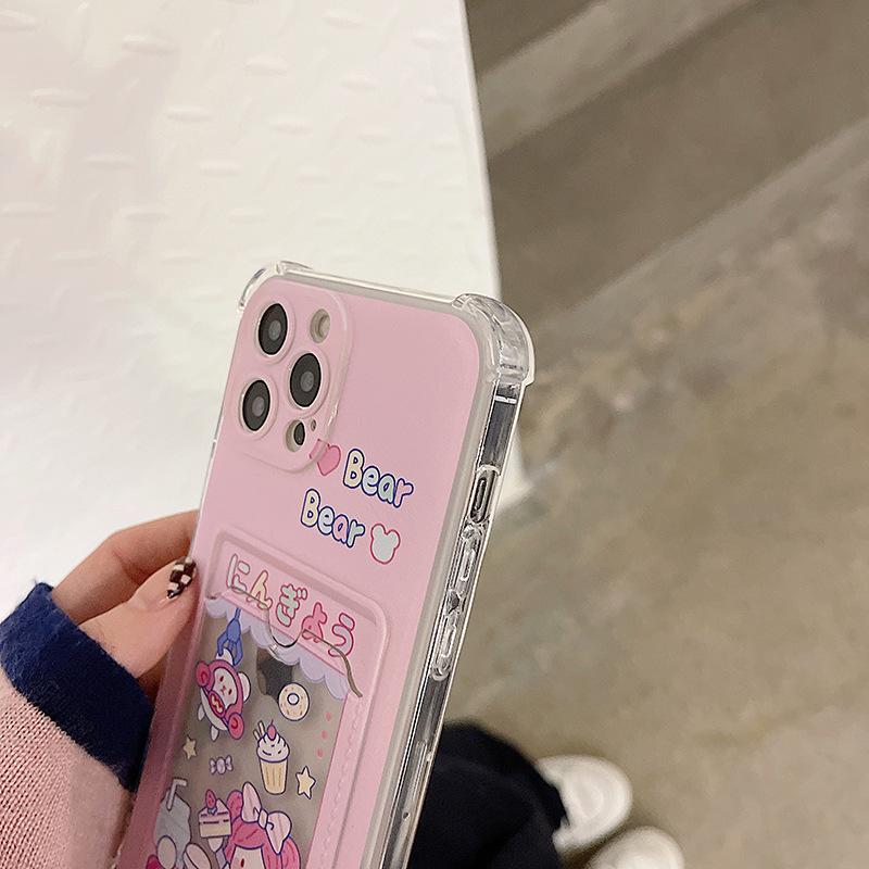 Прозрачный чехол-держатель для карт Zhitai для iPhone 14/15/16 и XS, XR, 6, 7, 8