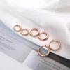 Минималистичные модные глянцевые серьги-кольца с прожилками, нишевые, высококлассные, универсальные, геометрические, в стиле ins, круглые серьги-клипсы, элегантные простые серьги-кольца