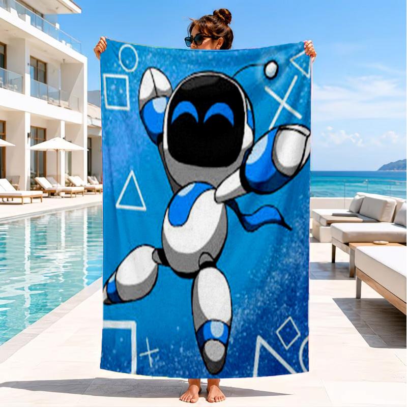 Пляжное полотенце Astro Bot «Космическое приключение», быстросохнущее, простое в уходе, подходит как для фитнеса, так и для пляжного отдыха, Спортивный незаменимый аксессуар