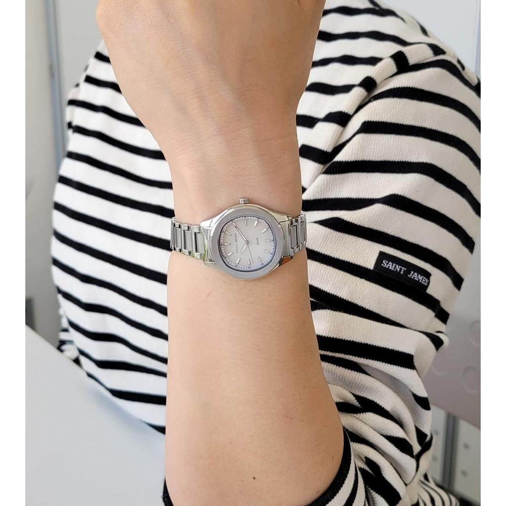 Mauro Geraldi Solar Полностью из нержавеющей стали 3 АТМ Водонепроницаемые женские часы, Сталь, Устойчивые, MJ054-3