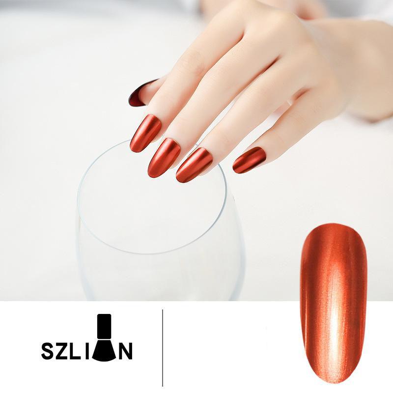 Стойкий металлический лак для ногтей с эффектом розового золота и серебра Magic Mirror для самостоятельного украшения ногтей