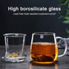 Household Glass Tea Cup Office Cup Heat Resistant High Temperature Glass With Tea Maker Basket Lid Explosion Proof Tea Cup