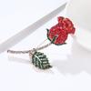 Flower Hollow Pearl Crystal Women Rose Brooches Korean Enamel Pin Backpack Decoration Badges Pin