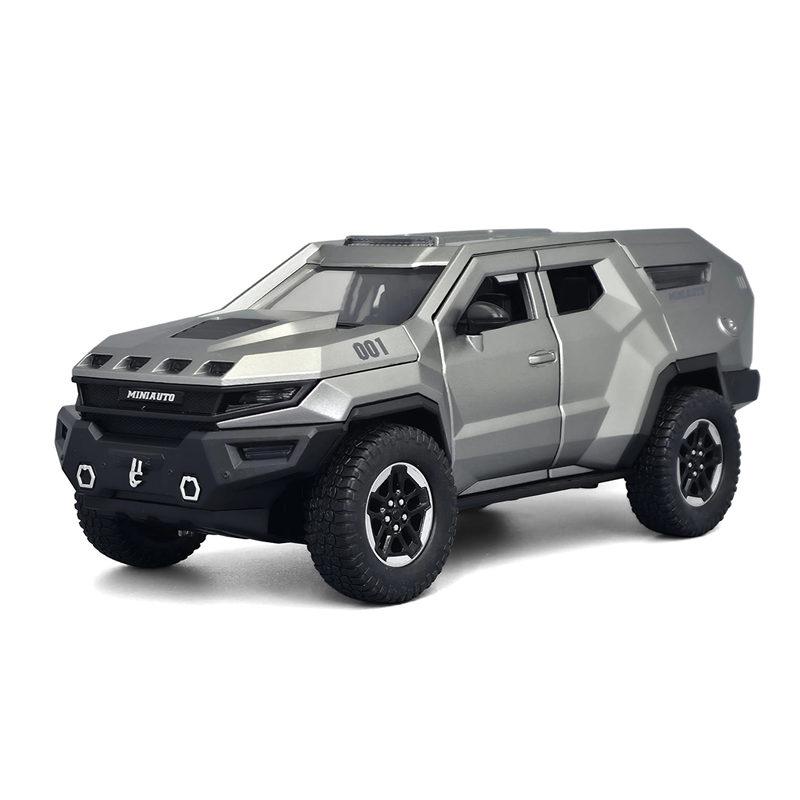 1:24 Vengeance Alloy Explosion Proof Vehicle Model Metal Police Armored Off-road Vehicle Car Model Sound and Light Kids Toy Gift