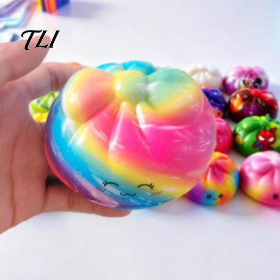 Relaxing Toys for Office Desk Colorful Bun Squeeze Toy, Soft Sensory Fidget Cute Hand Therapy Exercise Tools Stress Relief Toy Adults Kids Anxiety