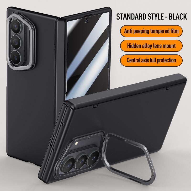 Для Samsung Galaxy Z Fold 7 С защитным стеклом для конфиденциальности Полностью защитный Ультратонкий Чехол для телефона Крышка держателя камеры пружинного шарнира
