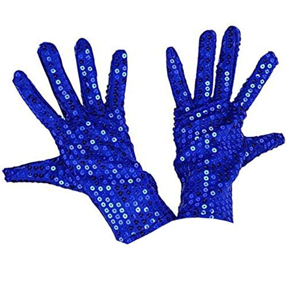 Punk Disco Costume Gothic Club Handwear Dancing Gloves Shining Sequins Gloves Performance Mittens