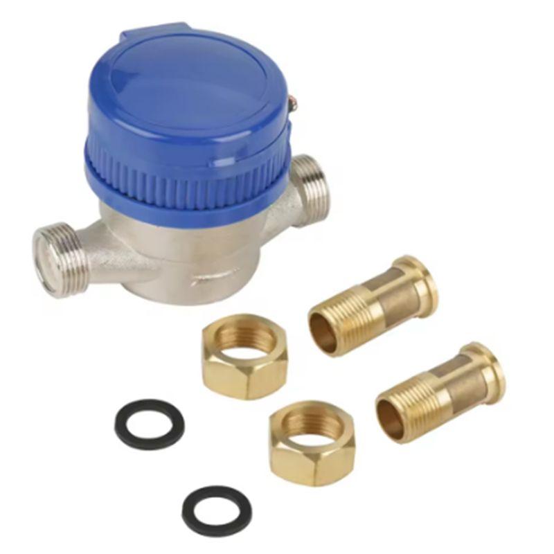 ABIY Home Water Meter 15Mm 1/2 Inch Cold Water Meter With Fittings 15Mm Cold Water Meter