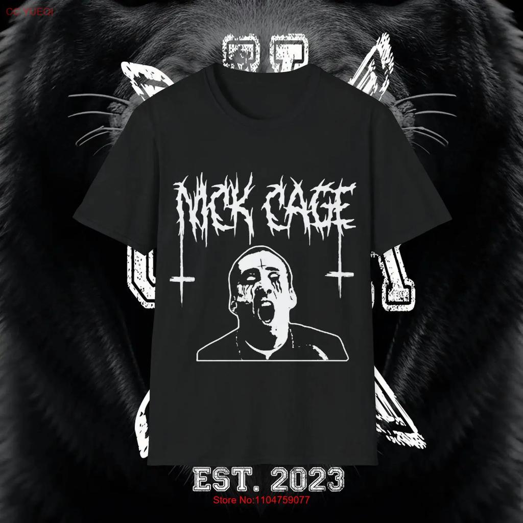 Nick Cage Metal T Shirt vintage Washed streetwear Top For Everyday Wear Unisex Comfortable Soft graphic Breathable Stretched