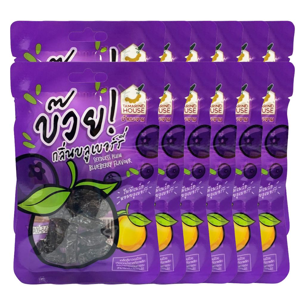 Tamarind House Seedless Plum, Золотая слива, Пикантная слива, вкус черники, 35 г. x 1/3/6/12 - Тайская закуска