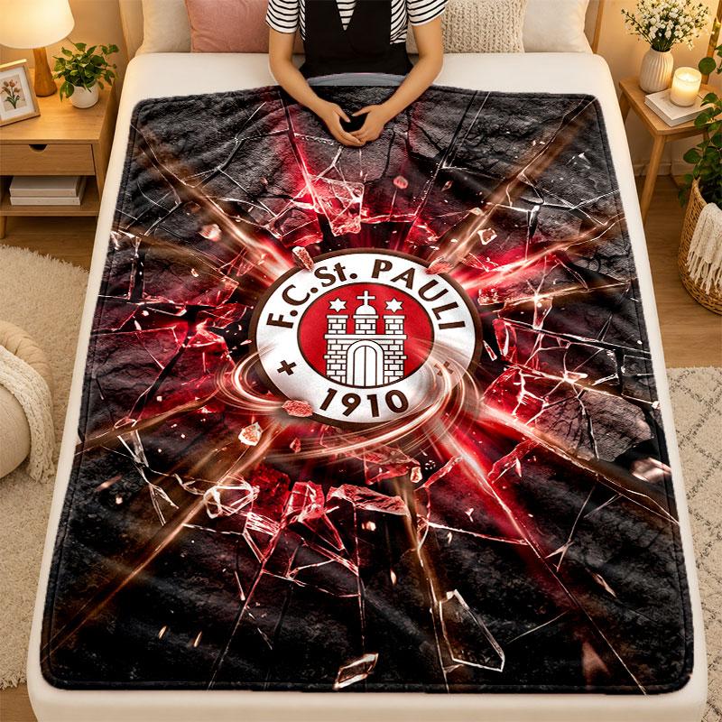 Flannel BlanketFC St. Pauli Football Warm Soft Throw Blanket for Indoor Sofa Bed Living Room Use
