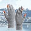 Fashion Warm Dew Two Fingers Writing Student Gloves Padded Thick Cold Gloves