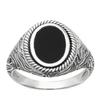 Silver Ring 'King' Black Silver (rhodium) - 17x13mm