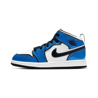 Детские кроссовки Air 1 Mid SE PS Signal Blue White Black BQ6932-402