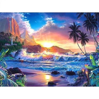 Набор алмазной вышивки Солнце, морская волна, картина со стразами, 5D алмазная живопись, мозаика, морской пейзаж, рукоделие, ручная работа, подарок