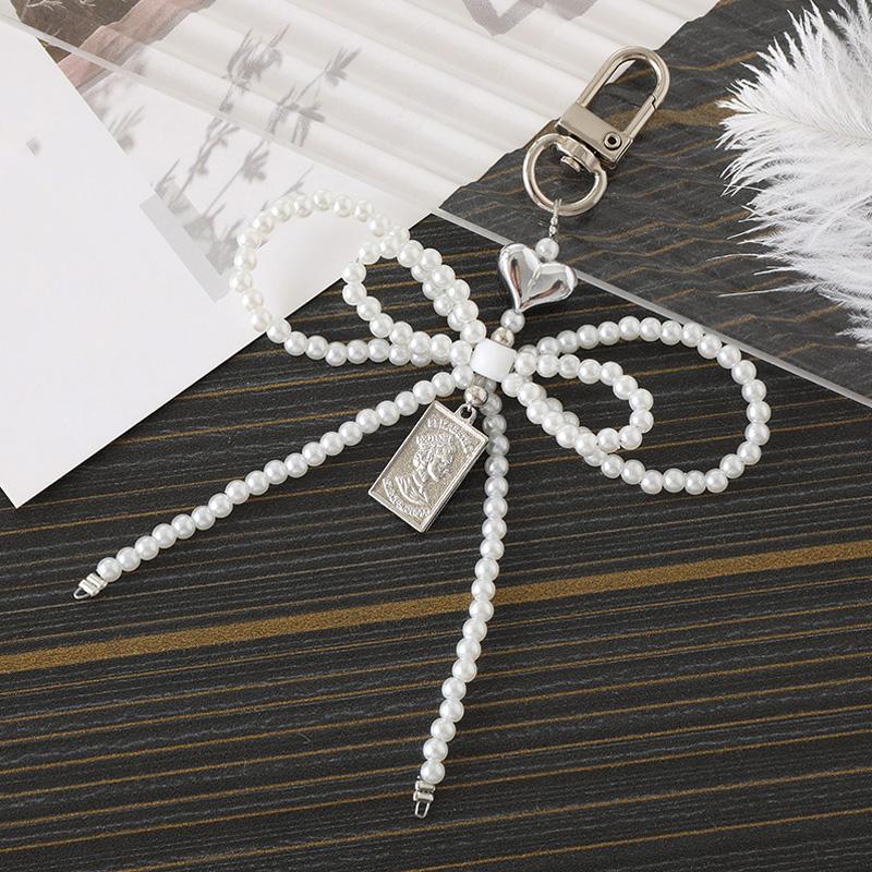 Женщины Девочки Брелки Кольца Держатели Креативные Сумки Подвески Жемчуг Y2K Сердце Форма Мода