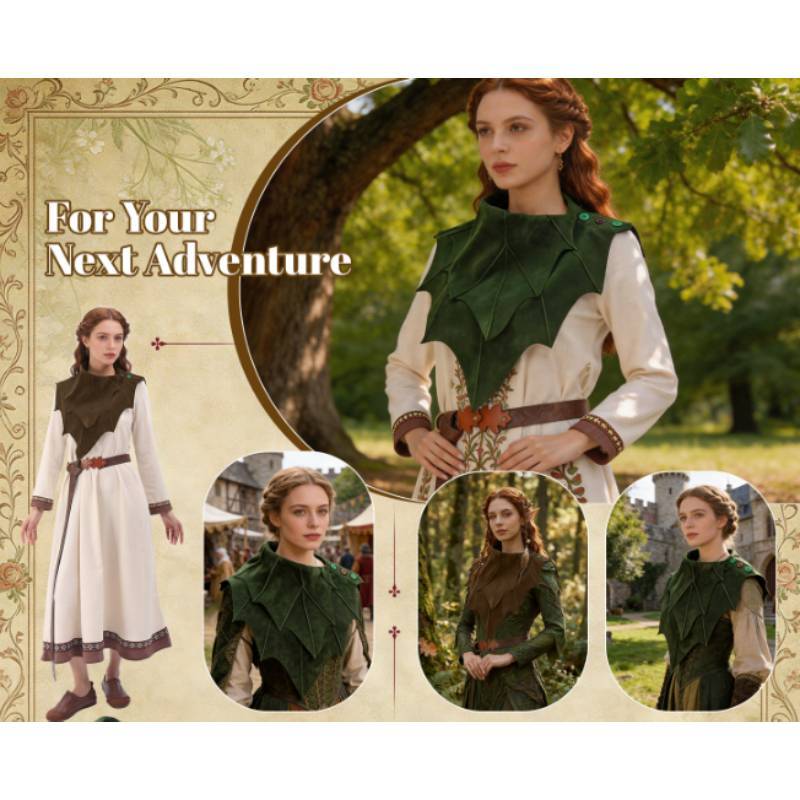Renaissance Elf Druid Cloak With Plush Fabric For Cosplay And Halloween Costumes