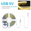 Xiaomi DC5V USB Dimmable COB LED Strip 1M 2M 3M 5M White/Warm White USB LED Ribbon Double-sided Tape with RF Remote Control Night Light