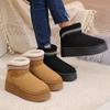 Модные винтажные ботинки на массивной платформе, женские противоскользящие зимние ботинки с коротким плюшем, теплые, женские удобные плюшевые ботильоны на толстой подошве
