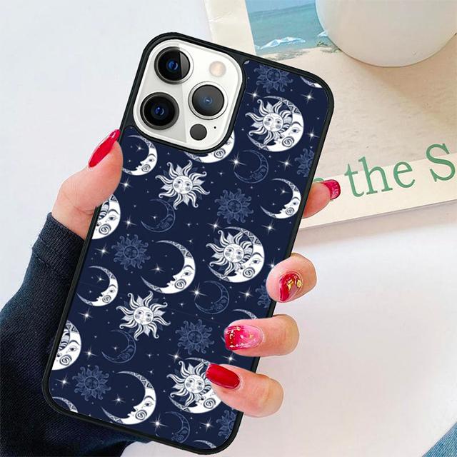 Винтажный луна солнце звезды небесный Чехол Для iPhone 17 Air 15 16 14 13 12 Pro Max 11 Pro Max Plus Чехол для телефона Coque