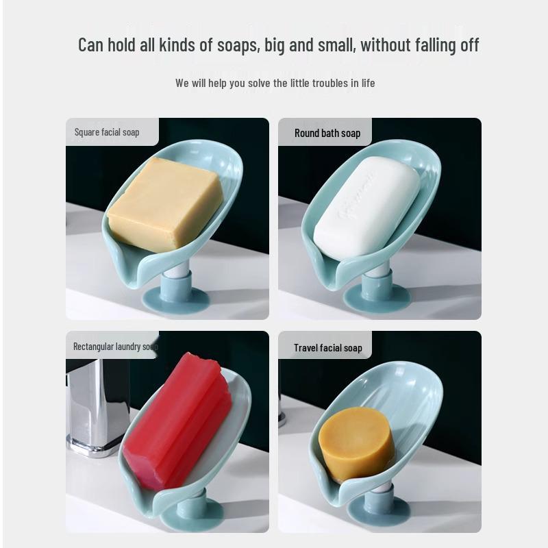 Punch-Free Lotus Leaf Soap Rack with Suction Cup - Stylish Bathroom Drain Soap Holder