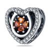 S925 Silver Charm Pendant Beads Romantic Heart Rose Beads DIY Jewelry Bracelet Accessories
