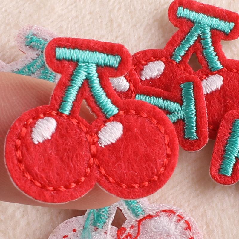 Вышивка вышитая наклейка одежда аксессуары фрукты вишня тканевая этикетка нашивка наклейка ювелирные изделия аксессуары ручная вышивка тканевая наклейка