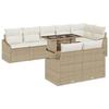 VidaXL Ensemble de Canapé de Jardin 9 Pièces avec Coussins Beige Rotin Poly 3349027