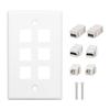 6 Port Wall Plate 2xHD Multimedia Interface 2xCat6 2xUSB3.0 RJ45 Ethernet Wall Plate for HDTV