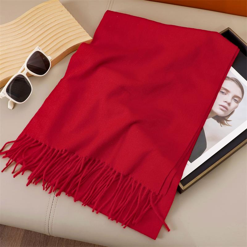 New Winer Warm Cashmere Scarf for Women Fashion Solid Thick Blanket Pashmina Shawl Wrap Female Bufanda Echarpe Foulard