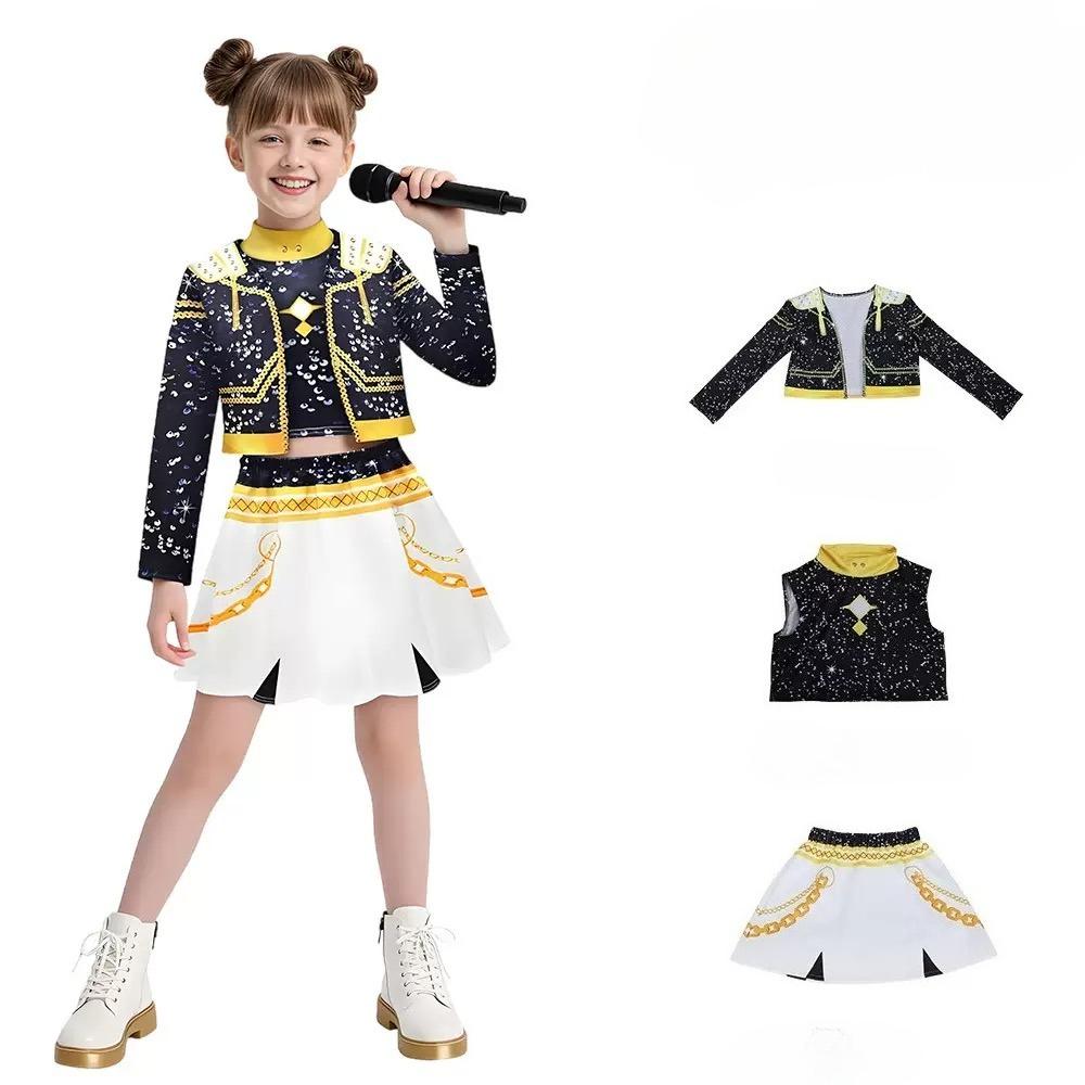 Новый Воин K Pop Маскарад Костюм Руми Косплей Зои Одежда Миры Черный 3D Печать Девичья Группа Женские Костюмы на Хэллоуин Наряды