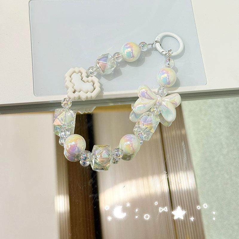 Бабочка бант сердце бусины телефон цепочка кулон для iPhone для Samsung Huawei Xiaomi телефон ремешок веревка сумка украшение