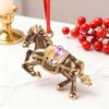 Horse Christmas Ornament Rhinestones Tree Decor Lucky Zodiac Animal Theme Festive Holiday Decoration