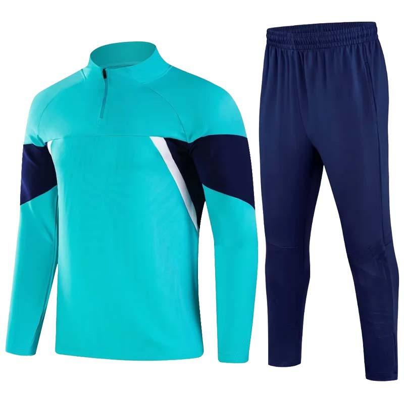 Unisex Long Sleeve Athletic Training Set Quick Dry Running Gym Football Cycling Jersey Top Pants