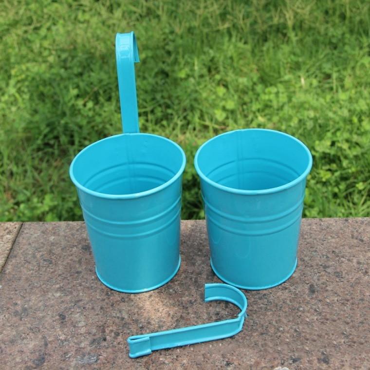 Подвесной кашпо, перила, балконный кашпо для комнатных уличных растений, металлическое ведро для трав, для оконного настенного забора со съемными крючками