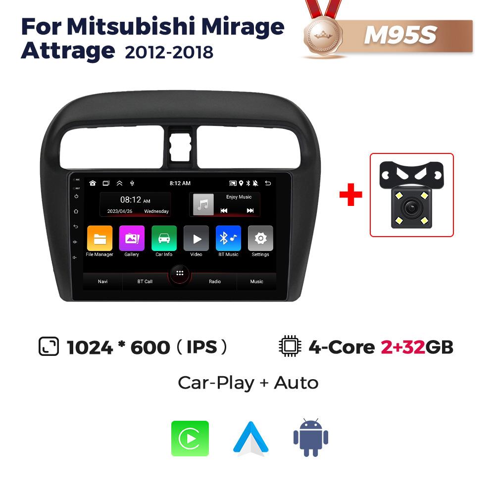 9'' Android автомобильный радиоприемник стерео для Mitsubishi Mirage Attrage 2012-2018 2019 Space Star 2014 мультимедийный видеоплеер 2Din головное устройство