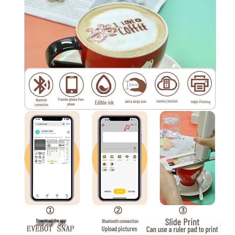 Handheld Edible Ink Food & Coffee Art Printer