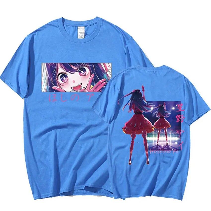 Japanese Anime Oshi No Ko Tee Shirt Unisexga Kawaii Ai Hoshino Graphic T-Shirt Unisex WoUnisex Aesthetics 100% Cotton T-Shirts Streetwear