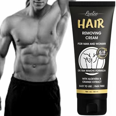 Крем-спрей для удаления волос для мужчин | Безболезненный спрей для удаления волос на теле для груди, спины, ног и подмышек (100 мл (Пакет из 1), Алоэ Вера)