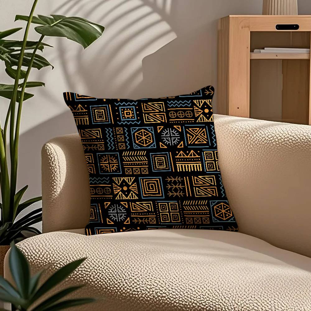 ART Африканский tribal узор Наволочка Комфорт Диван-кровать Шелковистый элегантный Скрытая молния Индивидуальный Декоративная наволочка