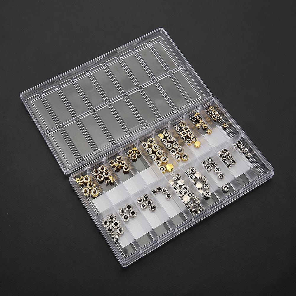 Watch Crown Parts Set Lot Replacement Assorted Gold & Silver Dome Flat Head