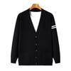 Мужская куртка-кардиган, новый повседневный свитер с длинными рукавами и цветными блоками, вязаный повседневный мужской свитер