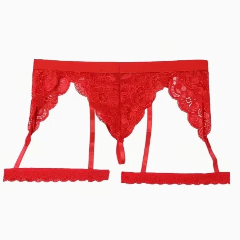 U Convex Lace Flower Panties Solid Color Briefs Soft Men Thong  Valentine's Day