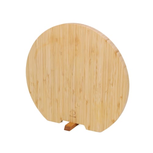 TAKEMI Bamboo Cutting Board with Stand, Freestanding, Stylish Round, D-Shaped, and Half-Moon Shapes, Mold-Resistant, New Design, SDGs, Plastic-Free, S