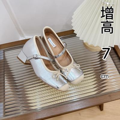 Цветовая гамма балеток толстый каблук плюс внутренняя платформа 7 см слово с французским легким вырезом серебристые одинарные туфли вечерние элегантные женские высокий каблук
